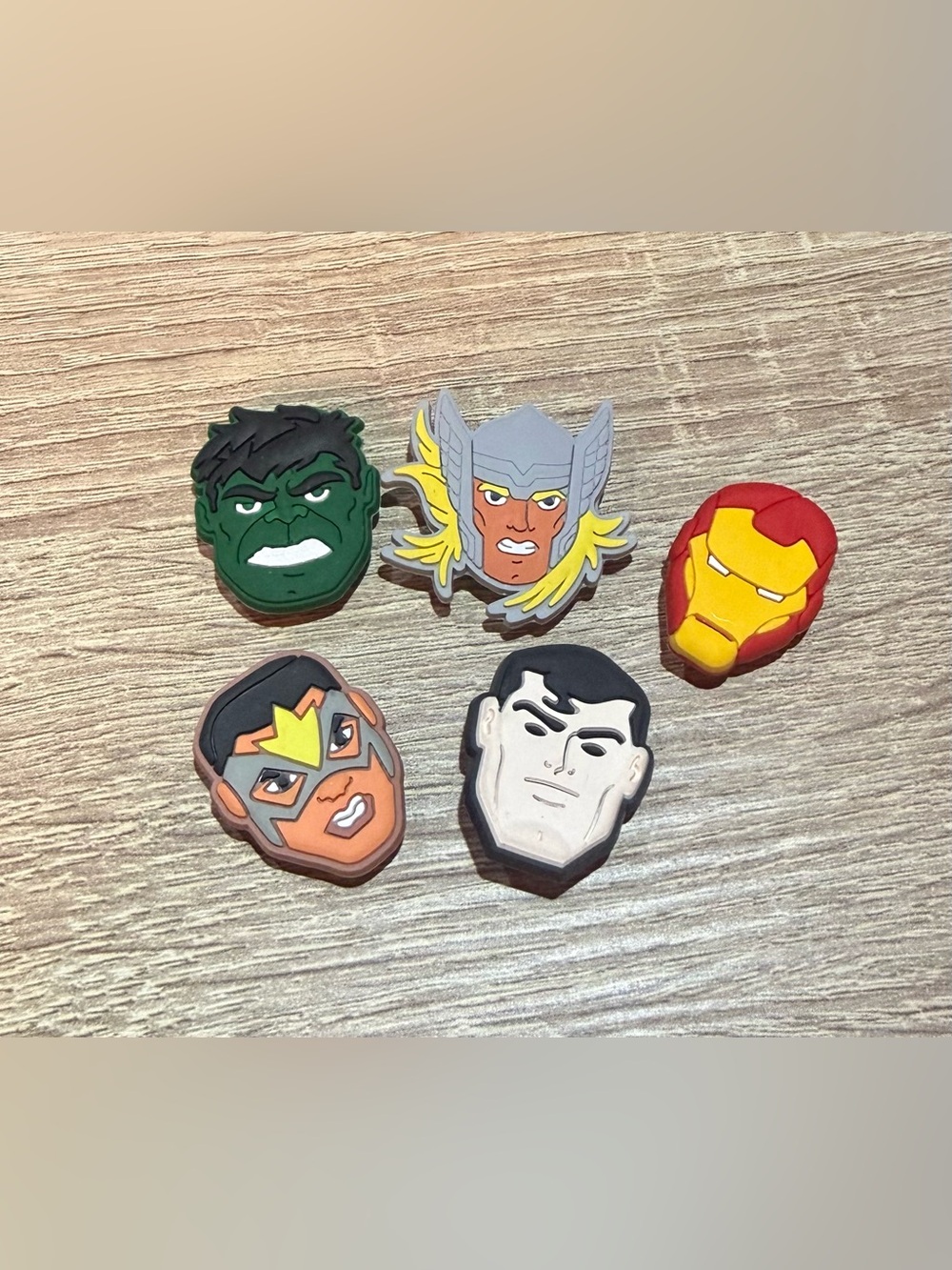 CROCS Marvel Superhero Jibbitz Charms - Red, Yellow, Green, Black, White